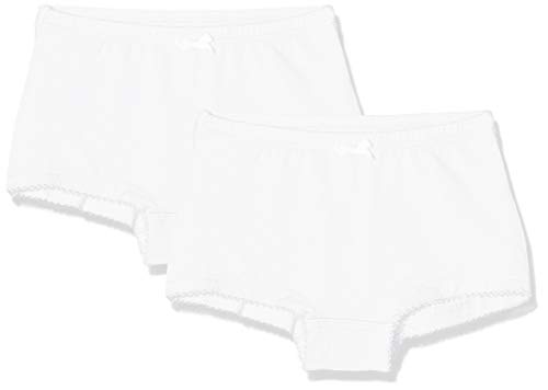 MINYMO Baby-Mädchen 2er Pack Hipsters/Unterhose Höschen, Weiß (Weiss 100), (Herstellergröße:80) von MINYMO