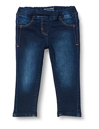 MINYMO Baby-Mädchen Power Stretch Slim fit Jeans, Dark Blue Denim, 80 von MINYMO