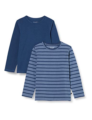 MINYMO Boys Basic Langarm T-Shirt, New Navy, 140 (2er Pack) von MINYMO