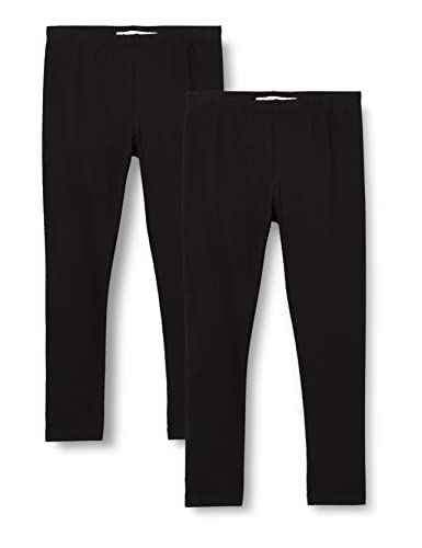 MINYMO Girl's Basic (2-Pack) Leggings, Anthracite Black, 140 (2er Pack) von MINYMO
