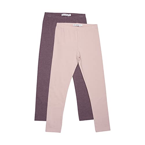 MINYMO Girl's Basic (2-Pack) Leggings, Misty Rose, 116 (2er Pack) von MINYMO