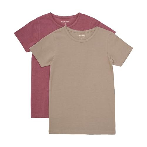 MINYMO Girl's Basic 33 SS (2-Pack) T-Shirt, Apfelbutter, 80 von MINYMO