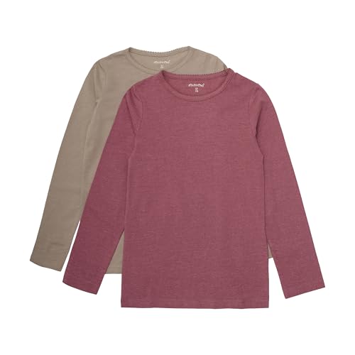 MINYMO Girl's Basic 35-T LS (2-Pack) Shirt, Apfelbutter, 122 von MINYMO