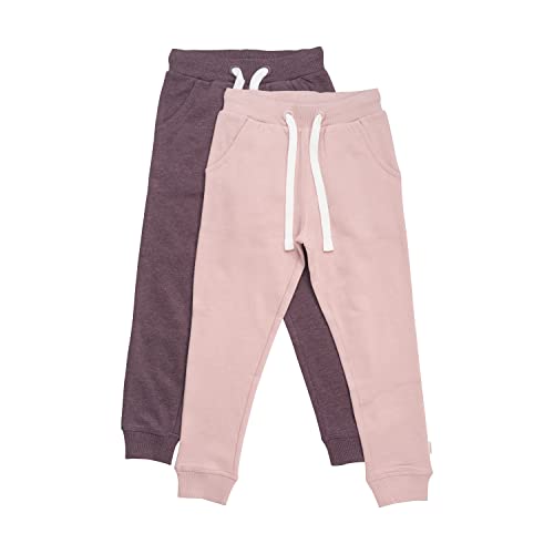 MINYMO Girl's Basic 37-Sweat Pant (2-Pack) Sweatpants, Misty Rose, 128 (2er Pack) von MINYMO