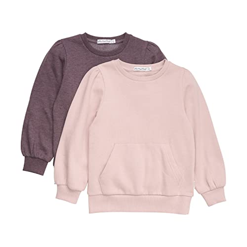 MINYMO Girl's Sweat Girl (2-Pack) Shirt, Misty Rose, 128 (2er Pack) von MINYMO