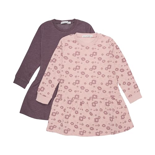 MINYMO Girl's Sweat LS (2-Pack) Casual Dress, Misty Rose, 122 von MINYMO