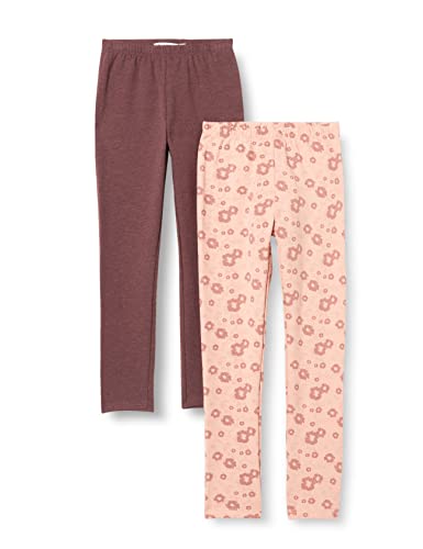 MINYMO Girl's Sweat w.AOP (2-Pack) Leggings, Misty Rose, 110 (2er Pack) von MINYMO