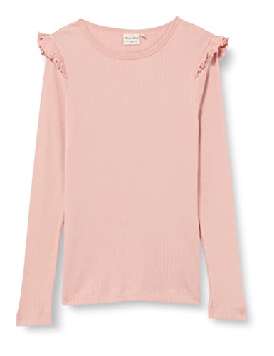 MINYMO Girl's T LS Rib-Girl Shirt, Misty Rose, 104 von MINYMO