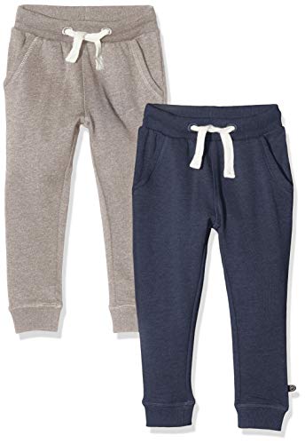 MINYMO Jungen Minymo 2er Pack Sweat Pants/Freizeithose für Jungen Hose, Mehrfarbig (Ensign Blue/Grau 794), 122 EU von MINYMO