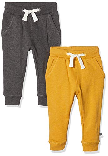 MINYMO Jungen Minymo 2er Pack Sweat Pants/Freizeithose für Jungen Hose, Mehrfarbig (Narcissus/Sand 385), 104 EU von MINYMO