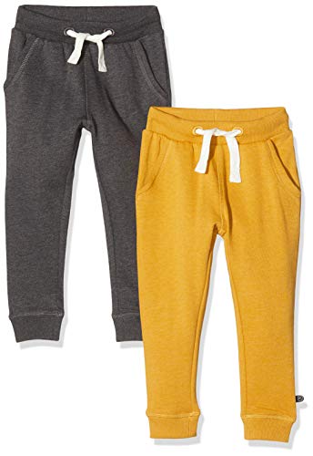 MINYMO Jungen Minymo 2er Pack Sweat Pants/Freizeithose für Jungen Hose, Mehrfarbig (Narcissus/Sand 385), 128 EU von MINYMO