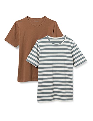 MINYMO Jungen Basic SS (2-Pack) T-Shirt, Toffee, 128 von MINYMO