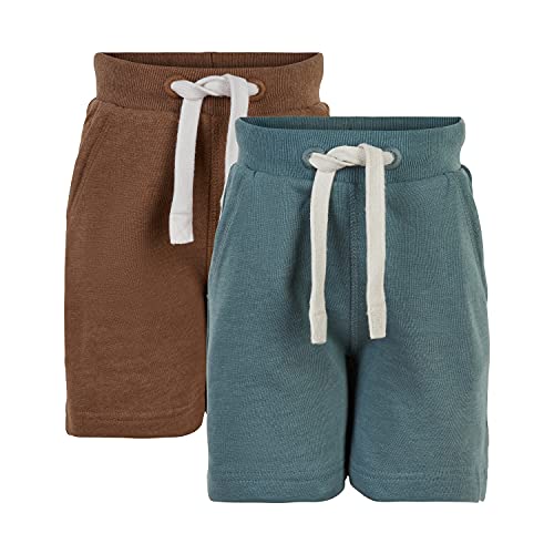 MINYMO Jungen Basic Sweat Short (2-Pack) Trainingshose, Toffee, 140 von MINYMO