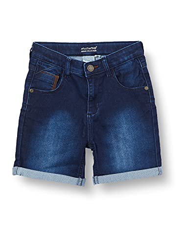 MINYMO Jungen Shorts Power Stretch Jeans, Dark Blue Denim, 104 von MINYMO