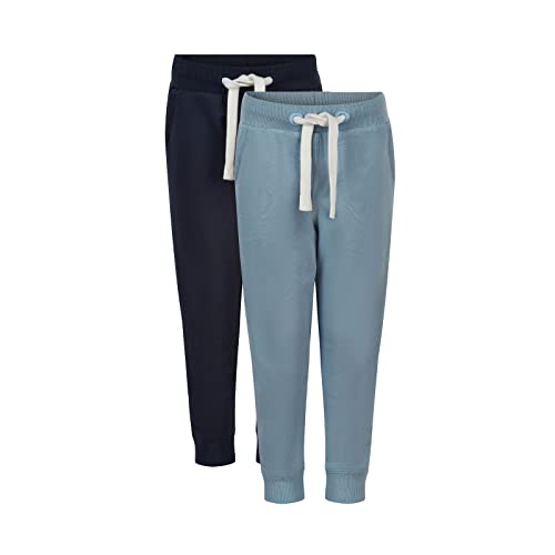 MINYMO Jungen Sweat Pants 2er Pack Freizeithose, Ashley Blue, 128 von MINYMO