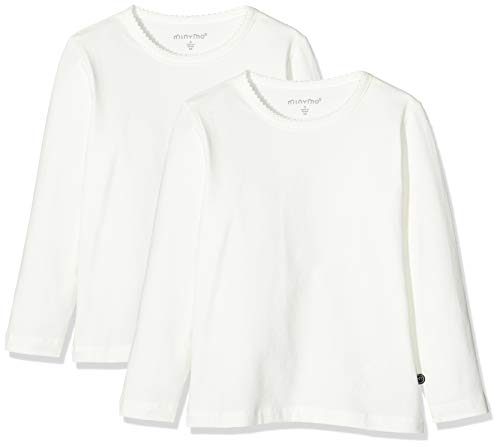 MINYMO M dchen Minymo 2er Pack Blusen mit Langen Ärmeln fürMädchen Bluse, Weiß (Weiss 100), 80 EU von MINYMO