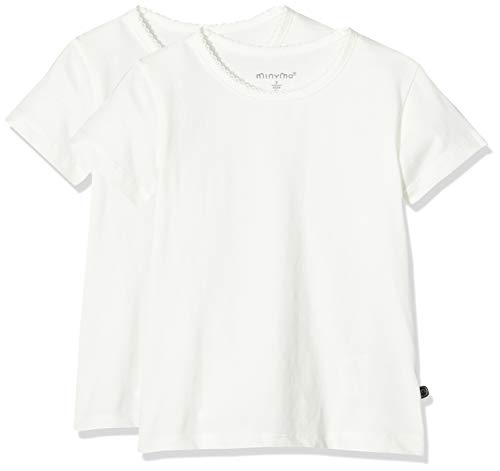 MINYMO Mädchen Basic 33 -T-shirt (2-pack), Weiß, 104 EU von MINYMO