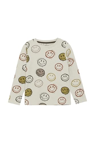 MINYMO MIT-Shirt Kinder Jungen Longsleeve Langarmshirt Sweater mit Baumwollmischung Gemustert leicht elastisch Regular fit, Farbe:Moonbeam (1040), Größe:116 von MINYMO