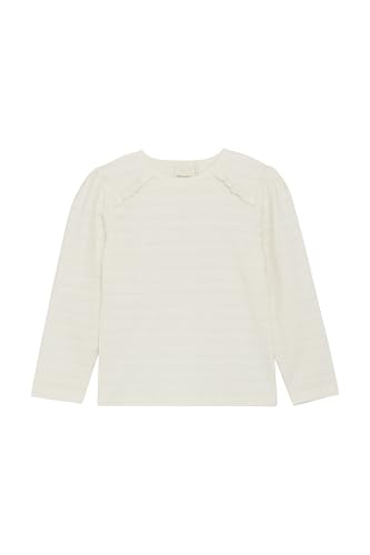 MINYMO MIT-Shirt Kinder Mädchen Longsleeve Langarmshirt Shirt mit Rundhals Rüsschen Baumwollmischung leicht elastisch Regular fit, Farbe:Eggnog (1701), Größe:104 von MINYMO