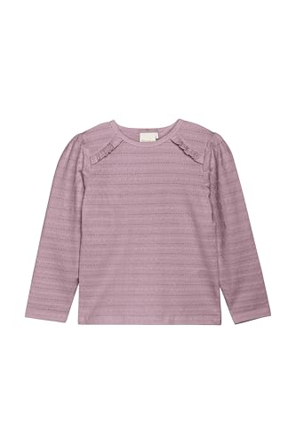 MINYMO MIT-Shirt Kinder Mädchen Longsleeve Langarmshirt Shirt mit Rundhals Rüsschen Baumwollmischung leicht elastisch Regular fit, Farbe:Orchid Haze (5166), Größe:140 von MINYMO