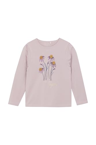 MINYMO MIT-Shirt Kinder Mädchen Longsleeve Langarmshirt Sweater mit Print Baumwollmischung leicht elastisch Regular fit, Farbe:Dawn Pink (5205), Größe:98 von MINYMO