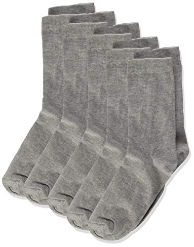 MINYMO Mädchen 5er Pack Ankel Socken, Grau (Light Grey Melange 130), 23-26 (Herstellergröße: 23) von MINYMO