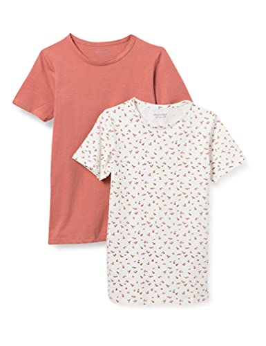 MINYMO Mädchen Basic SS (2-Pack) T-Shirt, Canyon Rose, 128 von MINYMO