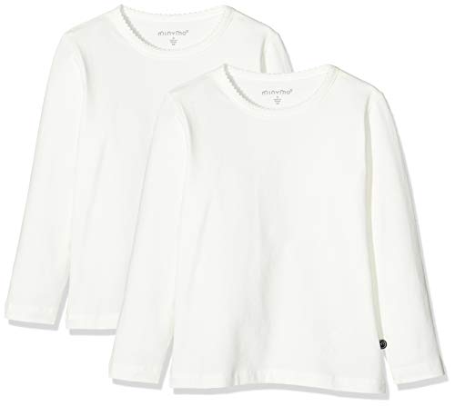 MINYMO Mädchen Minymo 2 stuks blouses met lange mouwen voor meisjes Bluse, Weiß (Weiss 100), 86 EU von MINYMO