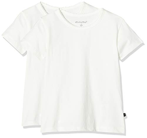 MINYMO Mädchen Minymo 2er Pack T-shirt für Mädchen T Shirt, Weiß (Weiss 100), 122 EU von MINYMO