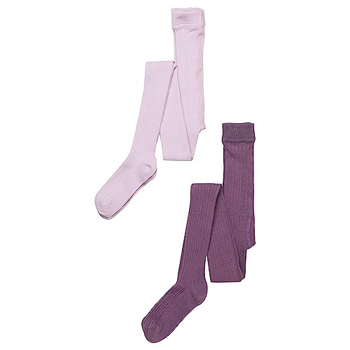 MINYMO Mädchen Rippe Strumpfhosen, Very Grape, 116R (2er Pack) von MINYMO