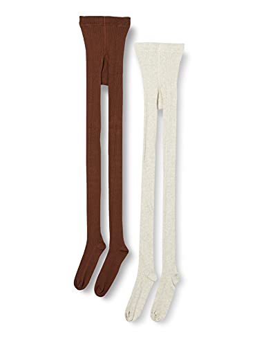 MINYMO Mädchen Stocking - Solid Rib 2-pack Strumpfhose, Thrush, 128 134 EU von MINYMO