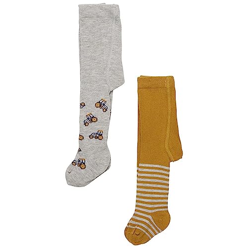 MINYMO Unisex Baby 2er Pack Strumpfhosen, Light Grey Melange, 9298 von MINYMO
