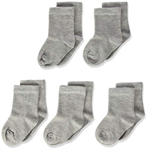 MINYMO Unisex Baby 5er Pack Ankel Socken, Grau (Light Grey Melange 130), 15-18 (Herstellergröße: 15 8) von MINYMO