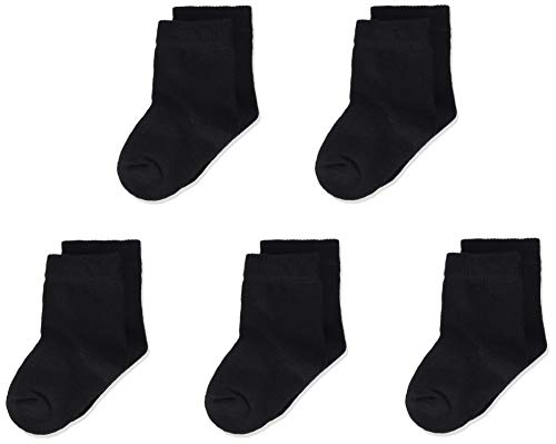 MINYMO Unisex Baby 5er Pack Ankel Socken, Schwarz (Schwarz 106), 15-18 (Herstellergröße:15 8) von MINYMO
