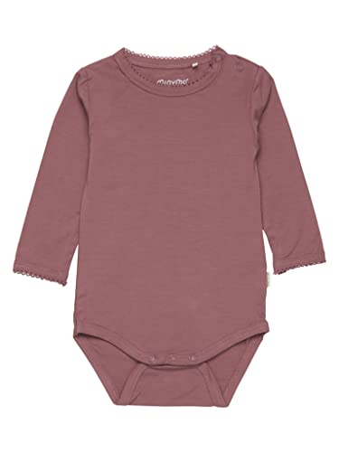 MINYMO Unisex Baby Body Langarm-Bamboo and Toddler T-Shirt Set, Rose Brown, 62 von MINYMO