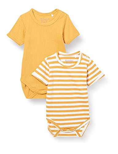 MINYMO Unisex Baby Body SS (2-Pack) Kleinkind T-Shirt-Satz, Amber Gold, 80 von MINYMO