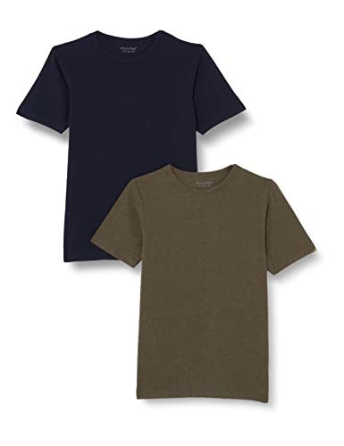 MINYMO Unisex Kids Basic 32 SS (2-Pack) T-Shirt, Dark Olive, 104 von MINYMO