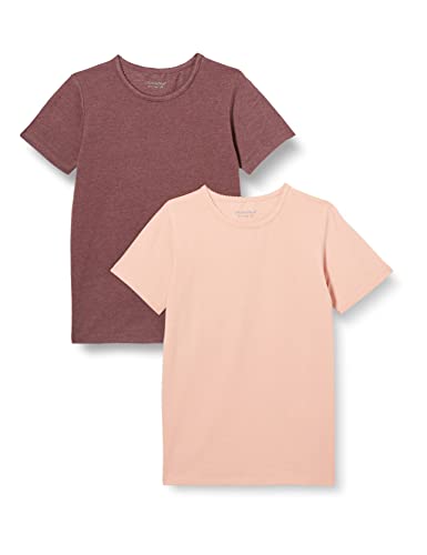 MINYMO Unisex Kids Basic 33 SS (2-Pack) T-Shirt, Misty Rose, 140 (2er Pack) von MINYMO