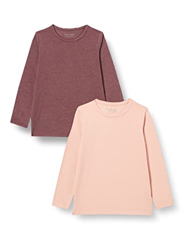 MINYMO Unisex Kids Basic 35-T LS (2-Pack) Shirt, Misty Rose, 110 (2er Pack) von MINYMO