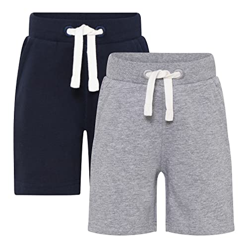 MINYMO Unisex Kids Basic Sweat (2-Pack) Casual Shorts, Dark Navy, 116 von MINYMO