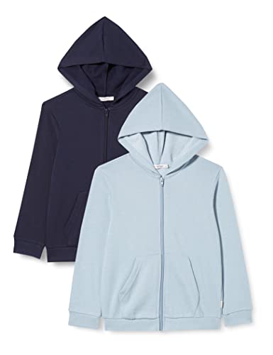 MINYMO Unisex Kids Sweat Jacket w. Hood (2-Pack) Shirt, Ashley Blue, 98 von MINYMO