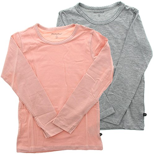 MINYMO Mädchen Basic 35 -T-shirt (2-pack) Bluse, Rosa, 92 EU von MINYMO