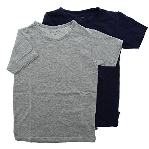 MINYMO Jungen Minymo 2er Pack T-shirt für Jungen T Shirt, Mehrfarbig (Dark Navy/Grau 778), 98 EU von MINYMO