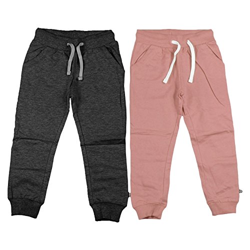 MINYMO Mädchen 2er Pack Sweat Pants/Freizeithose Für Hose, Mehrfarbig (Blusher/Rosa/Grau 568), 122 EU von MINYMO
