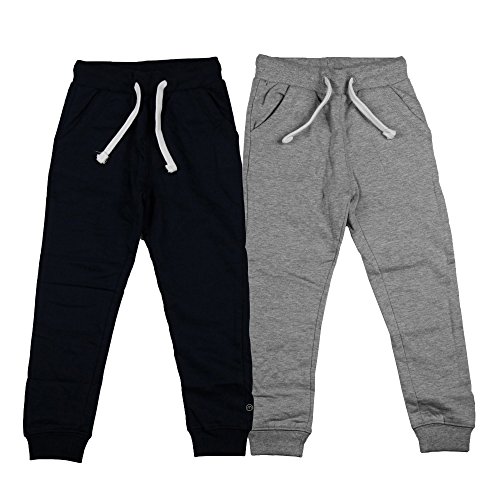 MINYMO Jungen Basic 36 -Sweat Pant (2-pack) Hose, Mehrfarbig (Dark Navy/Grau 778), 146 Cm herstellergr e Cm EU von MINYMO