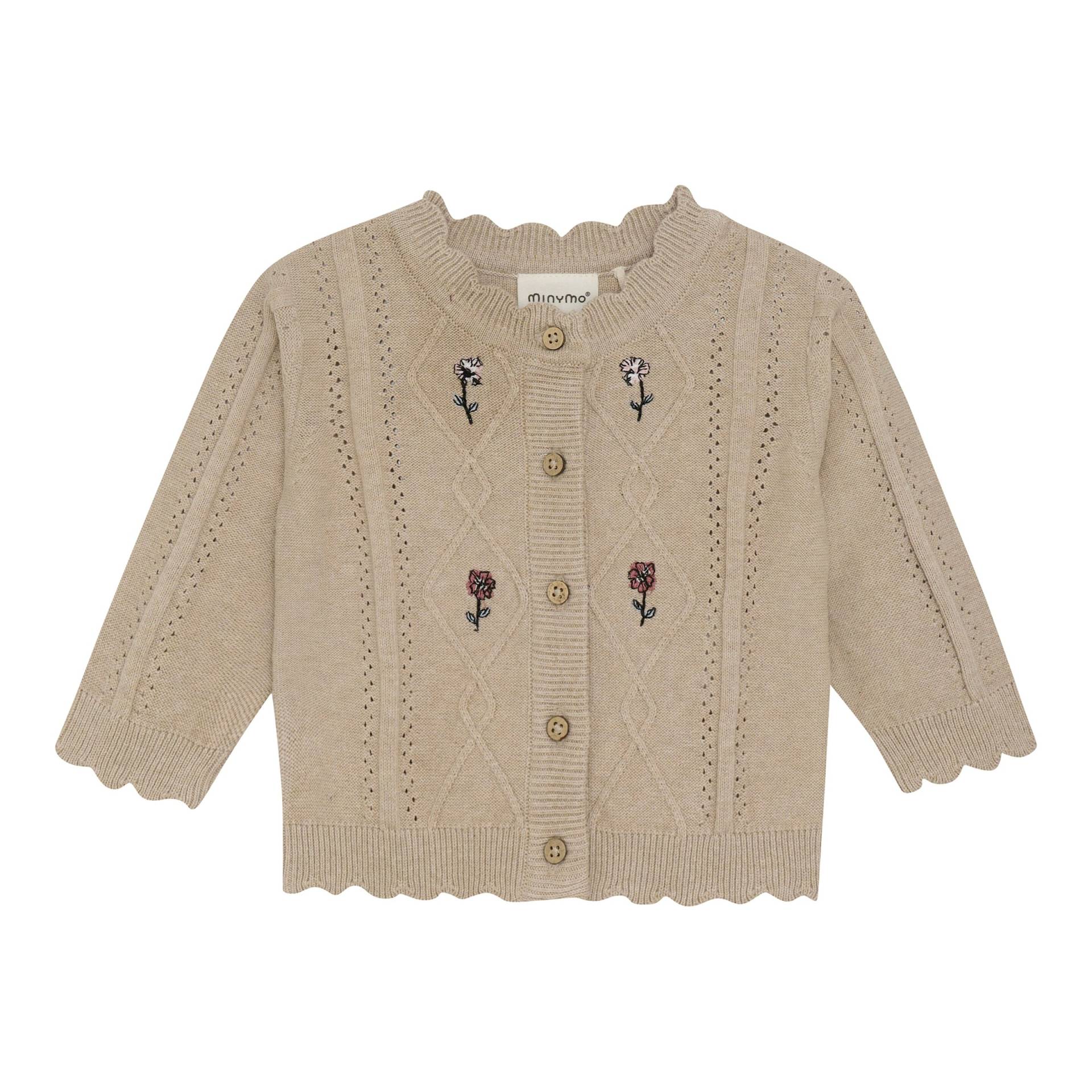 Minymo Strickjacke Ajour Blumen von MINYMO