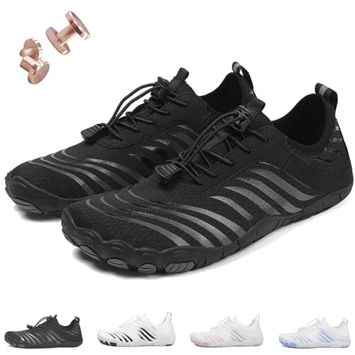 MIOKUKO Erdungsschuhe mit Kupfer, Erdungsschuhe für Barfuß, Wanderschuhe für Damen, weich und bequem (C-Black,46) von MIOKUKO