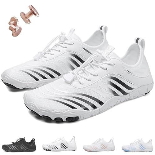 MIOKUKO Erdungsschuhe mit Kupfer, Erdungsschuhe für Barfuß, Wanderschuhe für Damen, weich und bequem (C-White and Black,46) von MIOKUKO