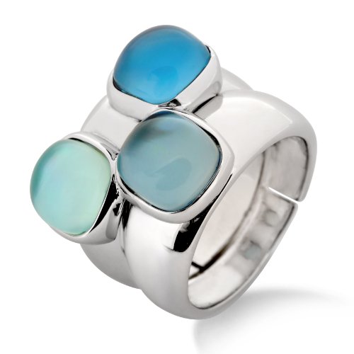 Joy Damen-Ring 925 Sterlingsilber rhodiniert Perlmutt Glas überzogen JA103RO Gr. 54 von Byjoy