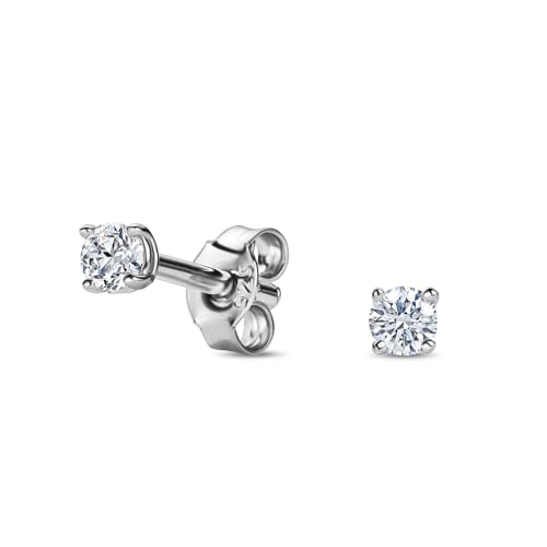 MIORE Schmuck Damen, Ohrringe Silber 925, Ohrstecker mit Moissanit 0.20Ct in Krappenfassung, echt Silber Moissanite Ohrringe Männer - Ohrringe Damen, Damenschmuck allergenfrei und handgemacht von MIORE